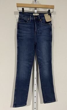 Madewell Blue Stovepipe High Rise Jeans size 24 NWT Full Length